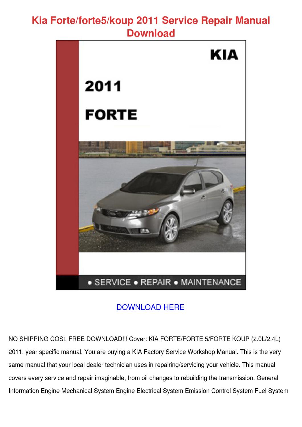 Where To Download Kia Forte Service Manual Pdf
